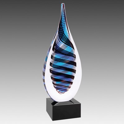 Twisted Rain Drop Art Glass