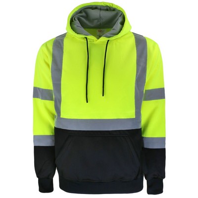 Safety Brite SB-C3MWBBP Class 3 Hi Vis Pullover Sweatshirt with Black Bottom