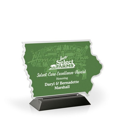 Iowa Award with Black Wood Base - UV Print