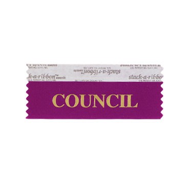 Council Stk A Rbn Berry Ribbon With Gold Imprint