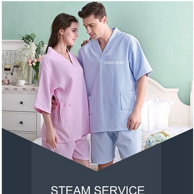 Waffle Short Sleeve Robe Set
