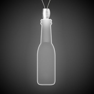 24" White Round Bottle Light-Up Pendant Necklace(Laser Engraved)