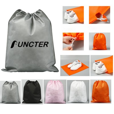10" x 14.2" Non-Woven Drawstring Bag Travel Shoe Bag Dust Bags