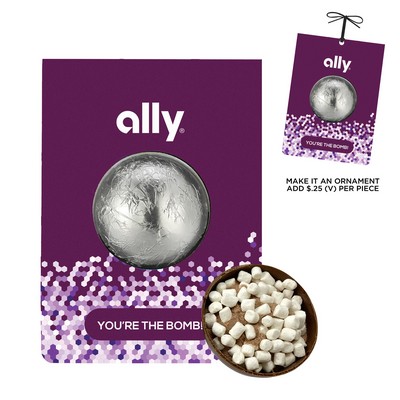 Mega Hot Chocolate Bomb Billboard Card - Dark Chocolate with Foil