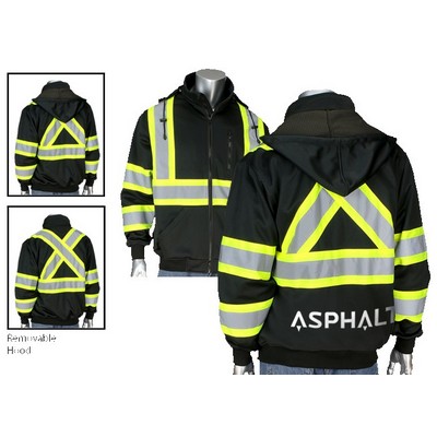 Two-Tone X-Back Full Zip Fleece Black Sweatshirt