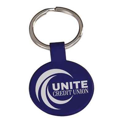 1 1/2" Blue Round Keychain
