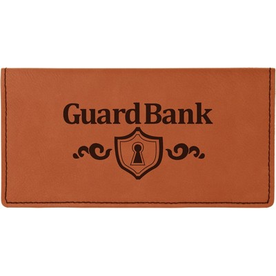 6 3/4" x 3 1/2" Rawhide Leatherette Checkbook Cover