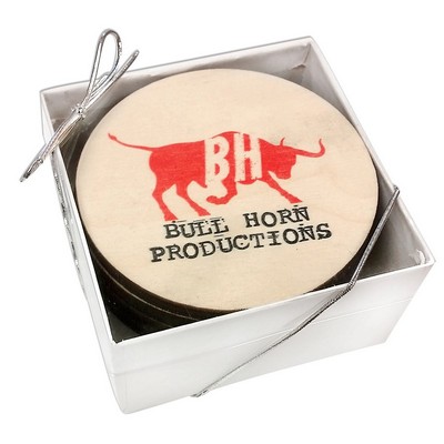 Ultra Vivid Birch Wood Coaster Set of 2