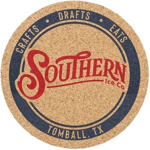 Cork Coaster - Custom Premium Print - 4" Round Medium 1/5" Thick