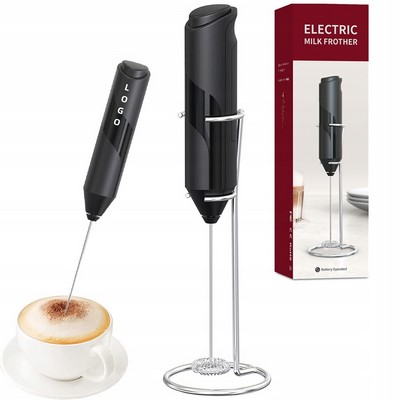 Battery-Operated Handheld Milk Frother With Stainless Steel Whisk