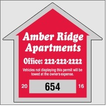Static Stick Vinyl House Parking Permit Decal w/Face Application
