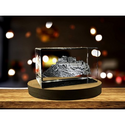 Potala Palace 3D Engraved Crystal Trophy Keepsake w/LED Base Light
