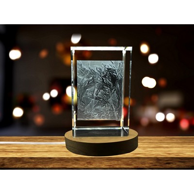 Charybdis 3D Crystal Trophy Award w/LED Base Light - Illuminated Keepsake