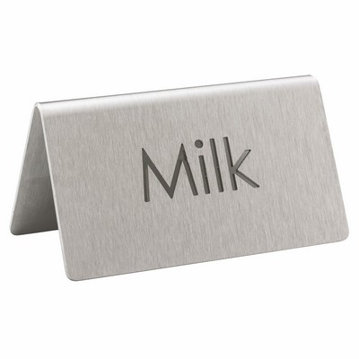 Laser Cut Stainless Steel ID Table Tent (Milk)