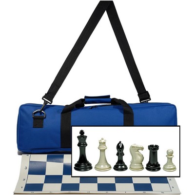 Triple Weighted Tournament Chess Set with Travel Bag - 4" King