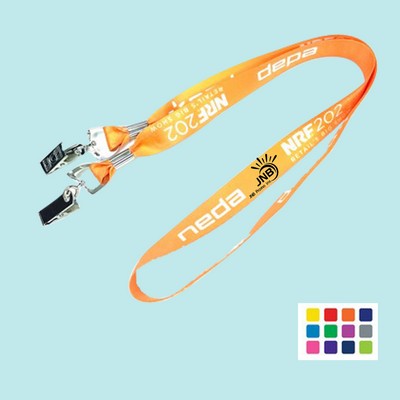 Custom Double Ended Lanyard with Flat Wire Duckbill Clasp