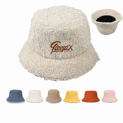 Foldable Furry Winter Bucket Hat For Women