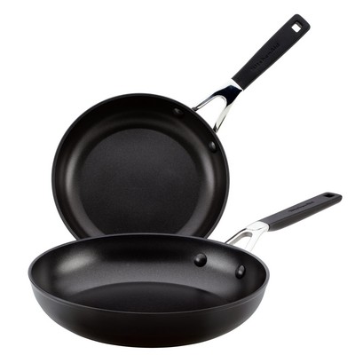 KitchenAid 2 Piece Hard Anodized Onyx Black Nonstick Fry Pans