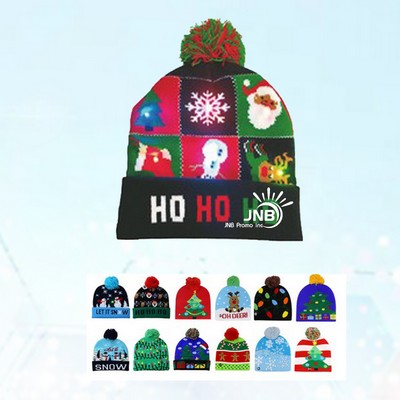 Festive LED Illuminated Beanie Hat