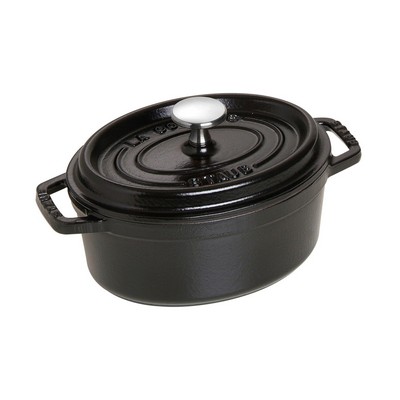 Staub 1.1 Qt. Matte Black Cast Iron Oval Dutch Oven
