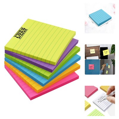 70 Sheets 4 x 4" Bright Color Lined Sticky Notes