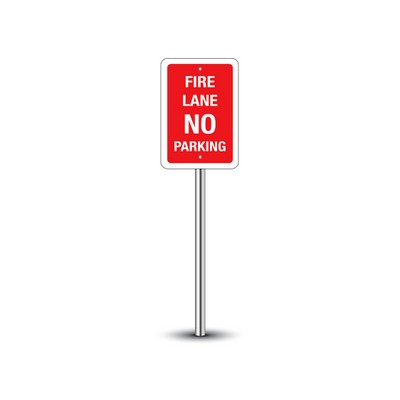 Reflective No Parking Fire Lane Signs (1' x 1ft) SQFT