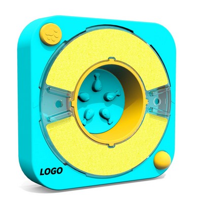 4" 1 Puzzle NailSrcatch Rotating SlowFeeder With Squeak Toy