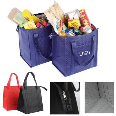 13"x15"x10" Custom Non-Woven Reusable Insulated Grocery Cooler Bag