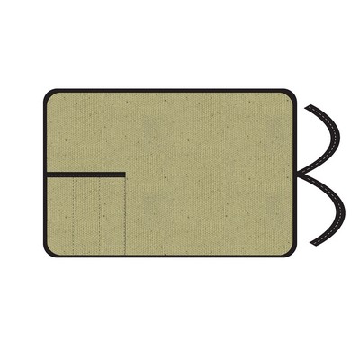 Placemat 18"x12" with 3 utensils pocket and tie string-100% Cotton Nataturel Canvas