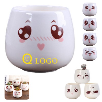 3.3" Cute Ceramic Plant Pot