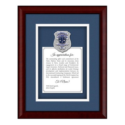Framed Police Badge with certificate