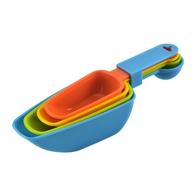 Scoop Type 4-piece Measuring Spoon And Cup Set With Double Heads