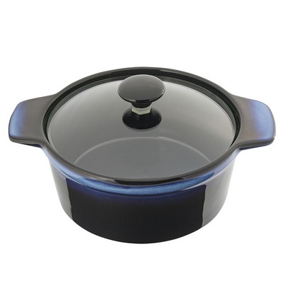 Stoneware round casserole