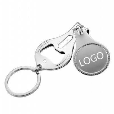 Multifunctional Metal Nail Clipper Keychain