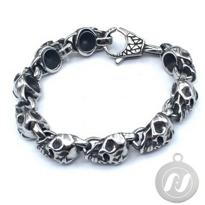 Skull Punk Tank Bracelet Skull Charm