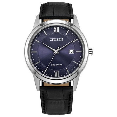 Citizen Watch Men's Classic Leather Strap Watch, Blue Dial