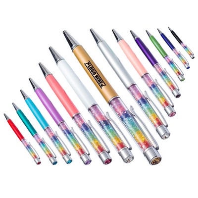 Metal Pen with Rainbow Diamonds