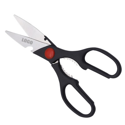 Black Handle Scissors w/Bottle Opener