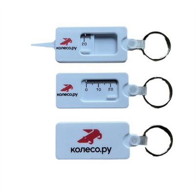 Detachable Buckle Tire Tread Depth Gauge Key Chain