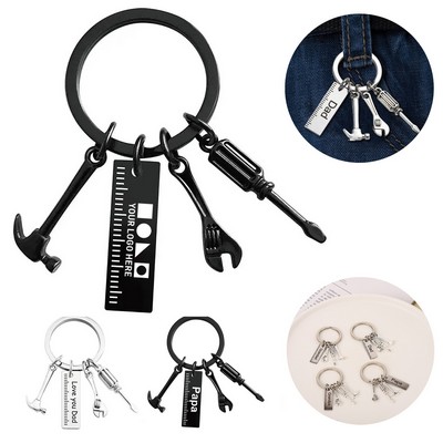 Keychain With Ruler Hammer Wrench Screwdriver