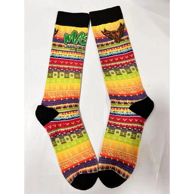 Mid Calf Sublimated Full Color Socks, 176 Needle