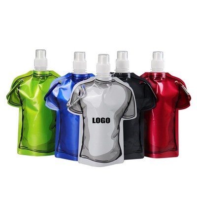 T Shirt Water Bag with Carabiner 17 Oz.