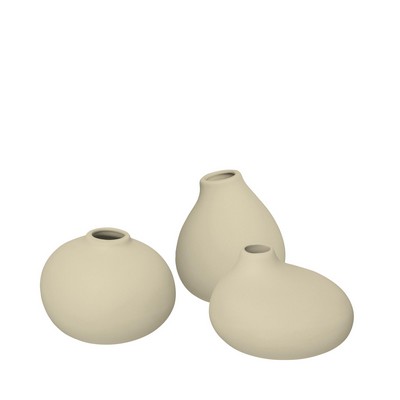 Blomus Nona Vanilla White Porcelain Mini Vases - Set Of 3