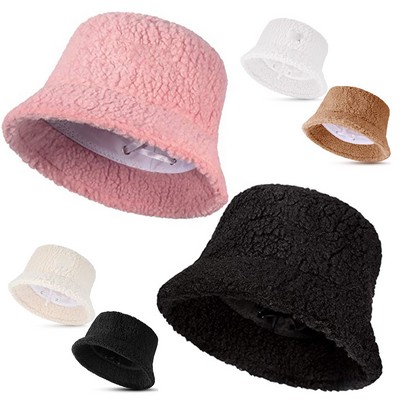 Women Fluffy Bucket Hat Warm Fur