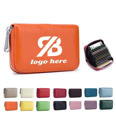 RFID Blocking Leather Credit Card Wallet