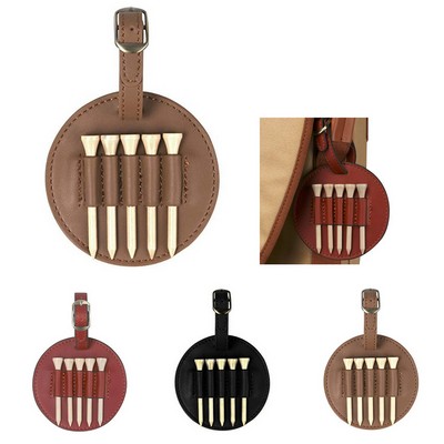 Pu Leather Golf Tee Holder Bag