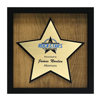 Newbury 10" x 10" Star Award with Brushed Gold Plate