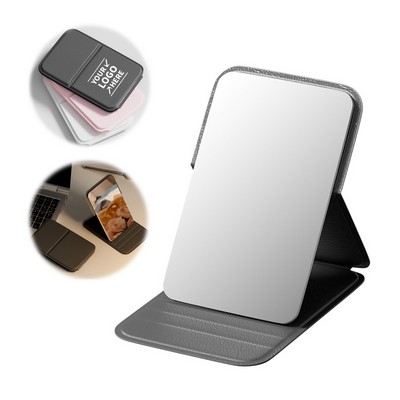 Foldable Portable Makeup Mirror W/ PU Leather Cover