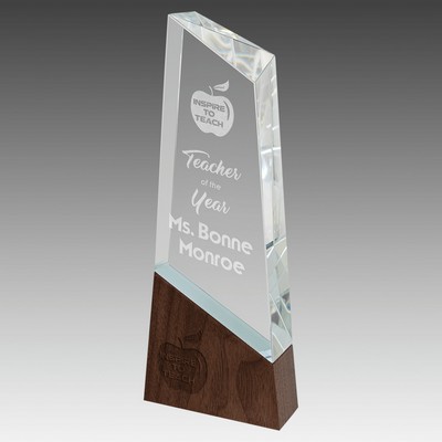 Peak Sierra Glass with Walnut Base