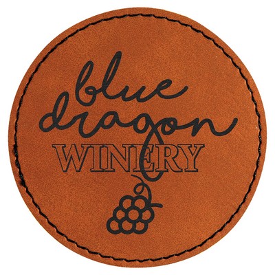 Round Leatherette Patch with Adhesive